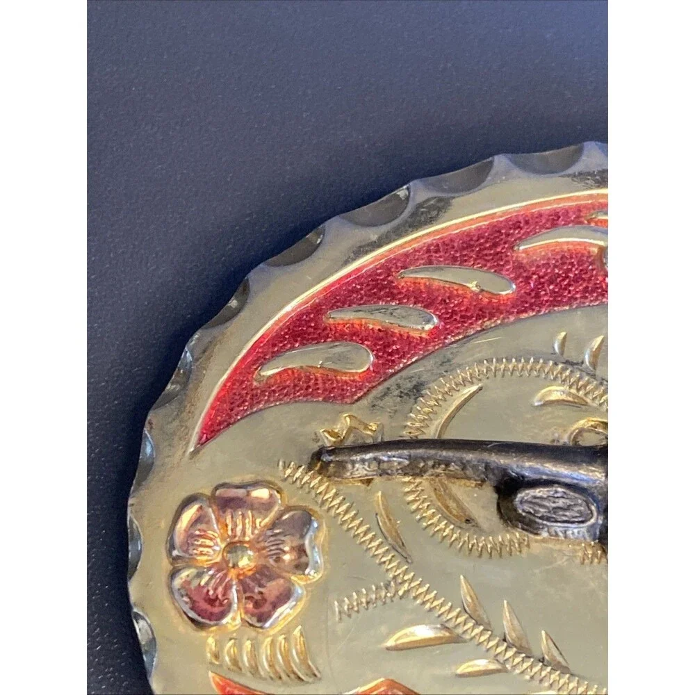Large Western Bull Cowboy Cowgirl Gold Metal Belt Buckle Longhorn